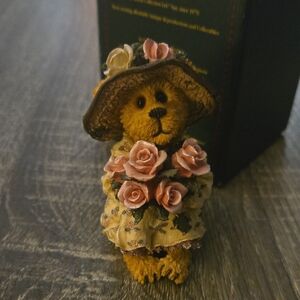 Boyds Bears Yellow and Pink Floral Bear Figurine